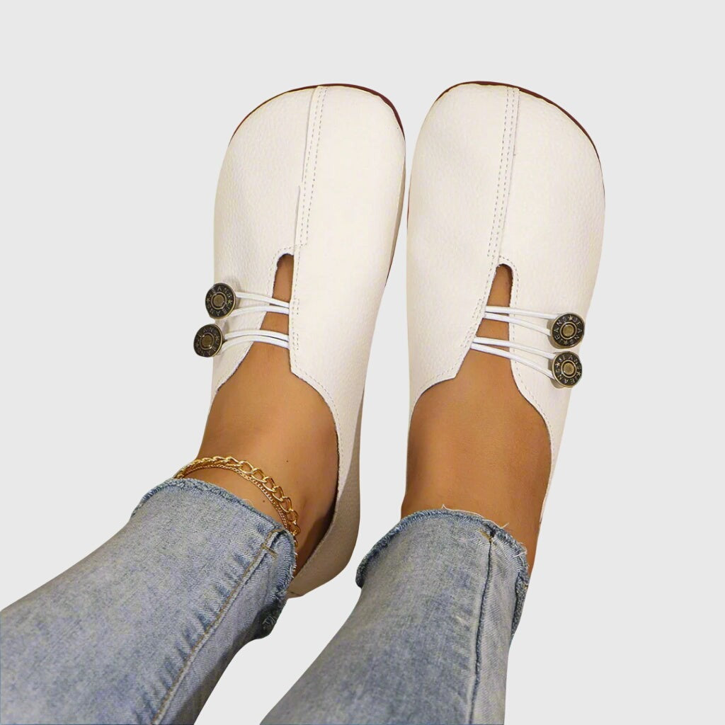 Soft Comfort Flat Mules - White