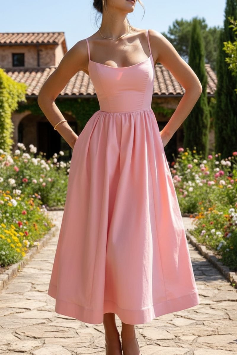 Square Neck Midi Dress