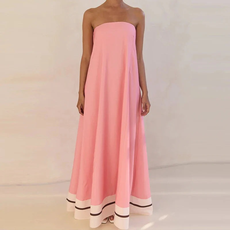 Strapless Floral Maxi Dress