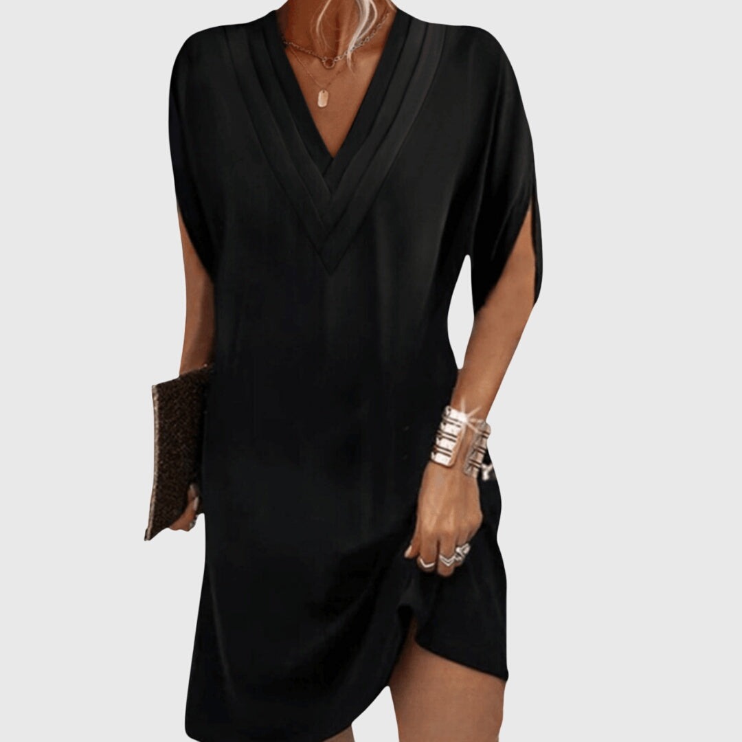 V Neck Shift Dress - Black (Almost sold out)