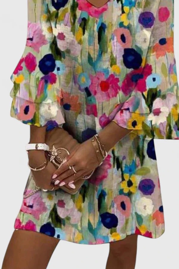 Watercolor Floral Mini Dress