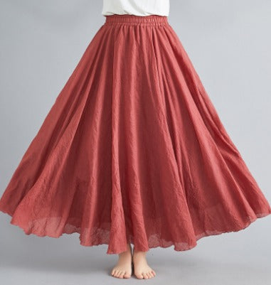 A Line Pleated Maxi Skirt - Altrosa