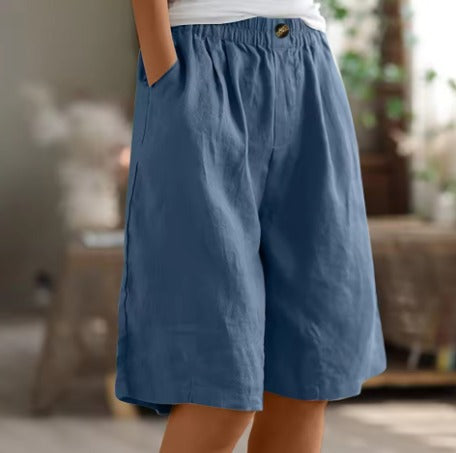 Baggy Knee Length Shorts - Blue
