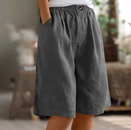 Baggy Knee Length Shorts - Gray