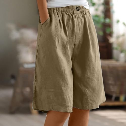 Baggy Knee Length Shorts - Khaki