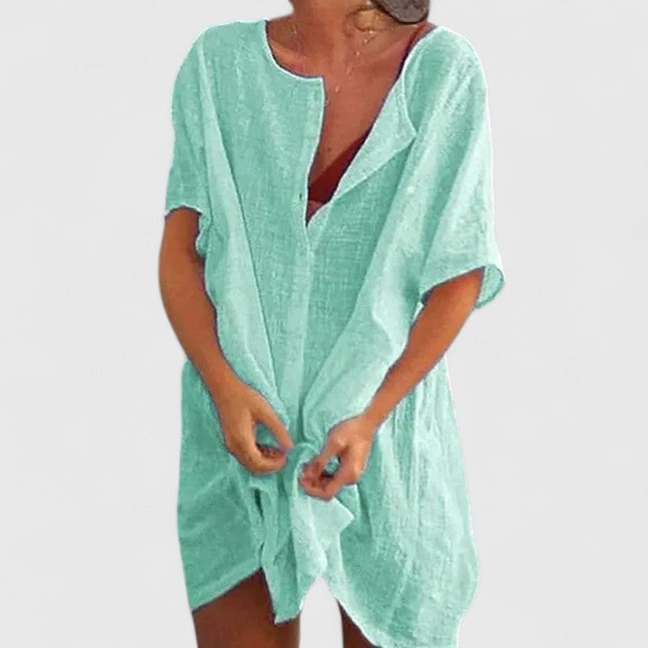 Beach Cover Up Dress - Light Green