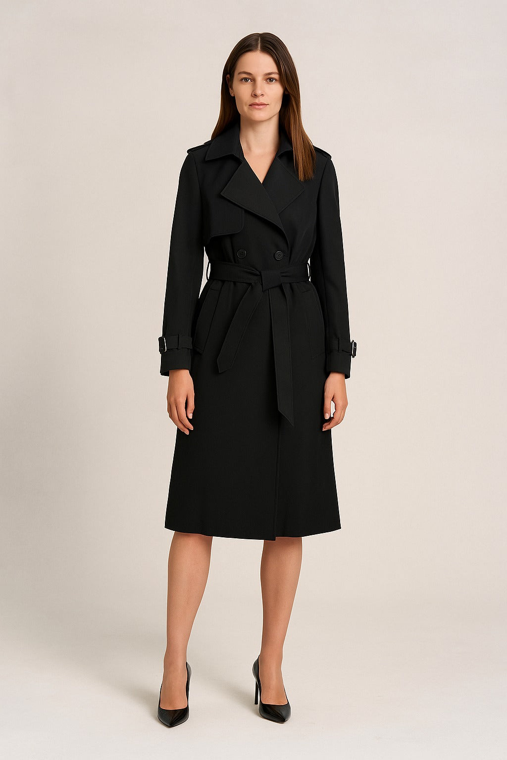 Belted Trench Coat - Black
