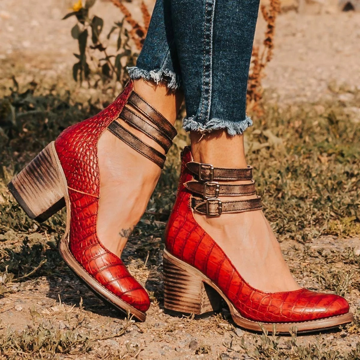Block Heel Ankle Boots