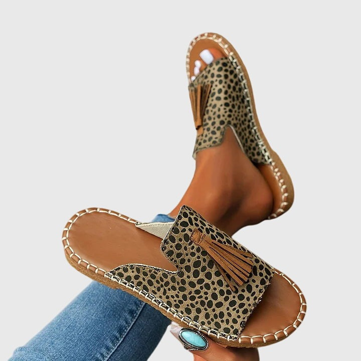 Boho Tassel Slide Sandals