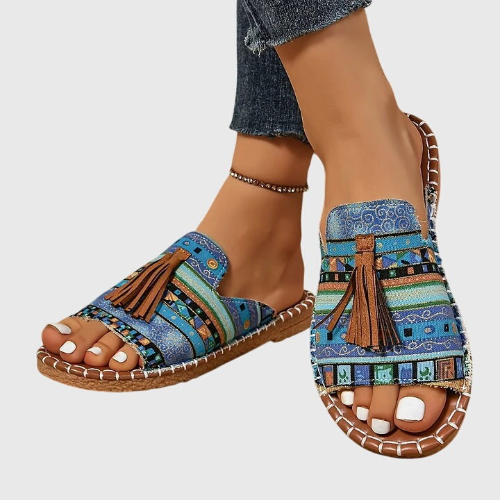 Boho Tassel Slide Sandals - Style 2