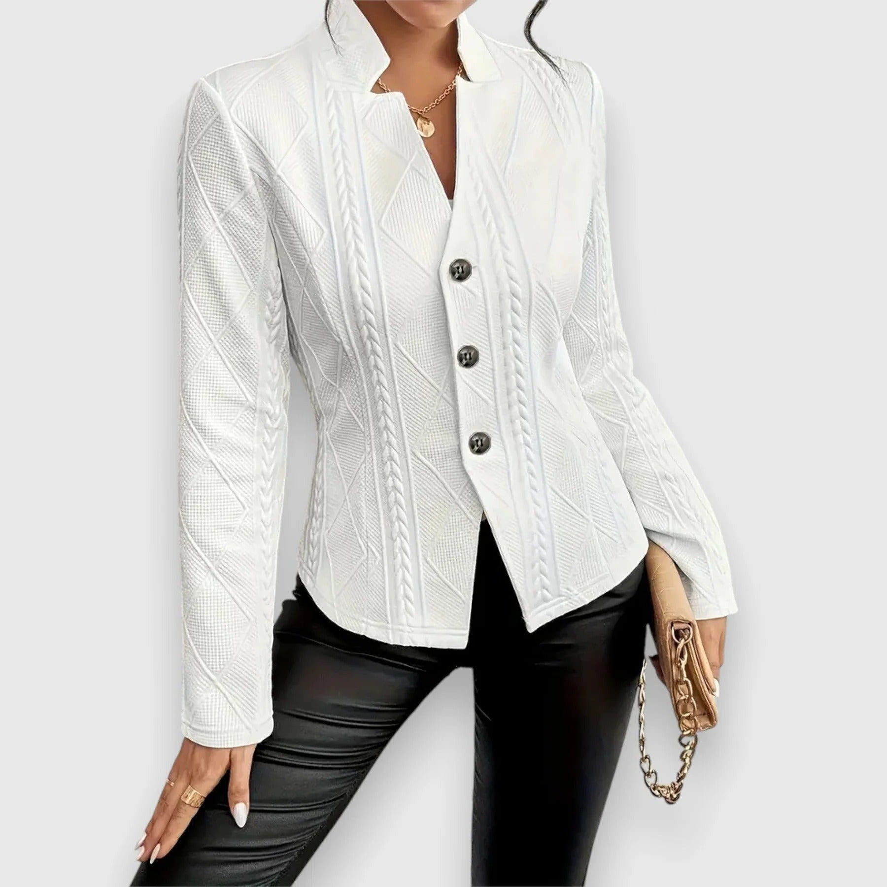 Cable Knit Jacket - White