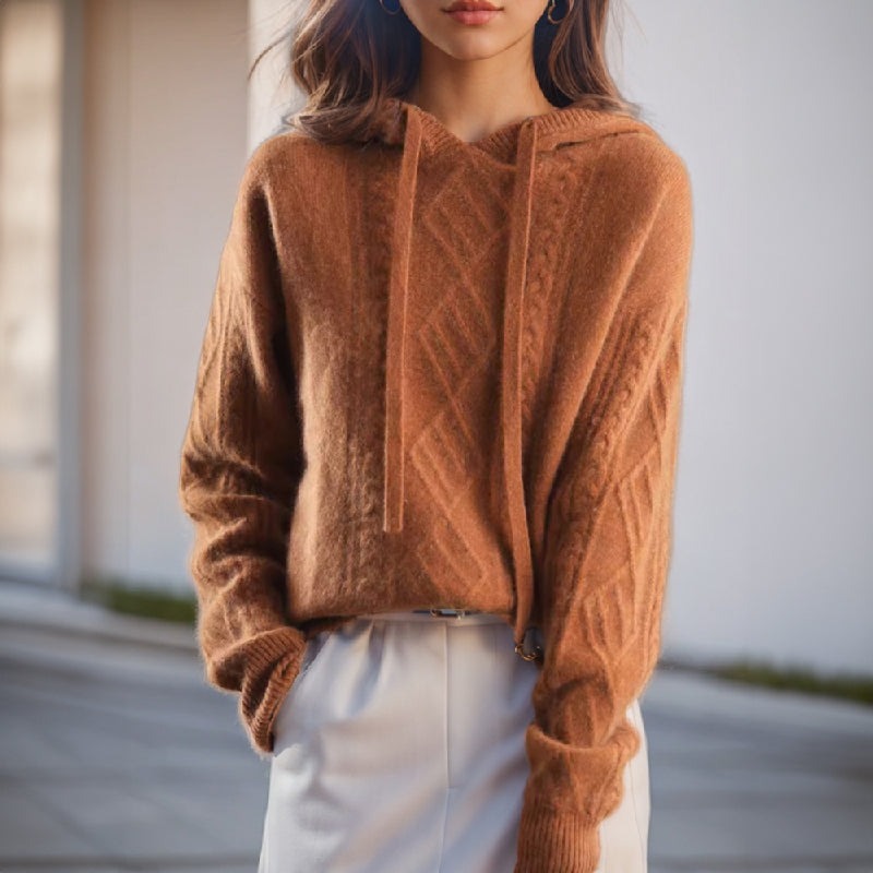 Cable Knit Sweater - Brown