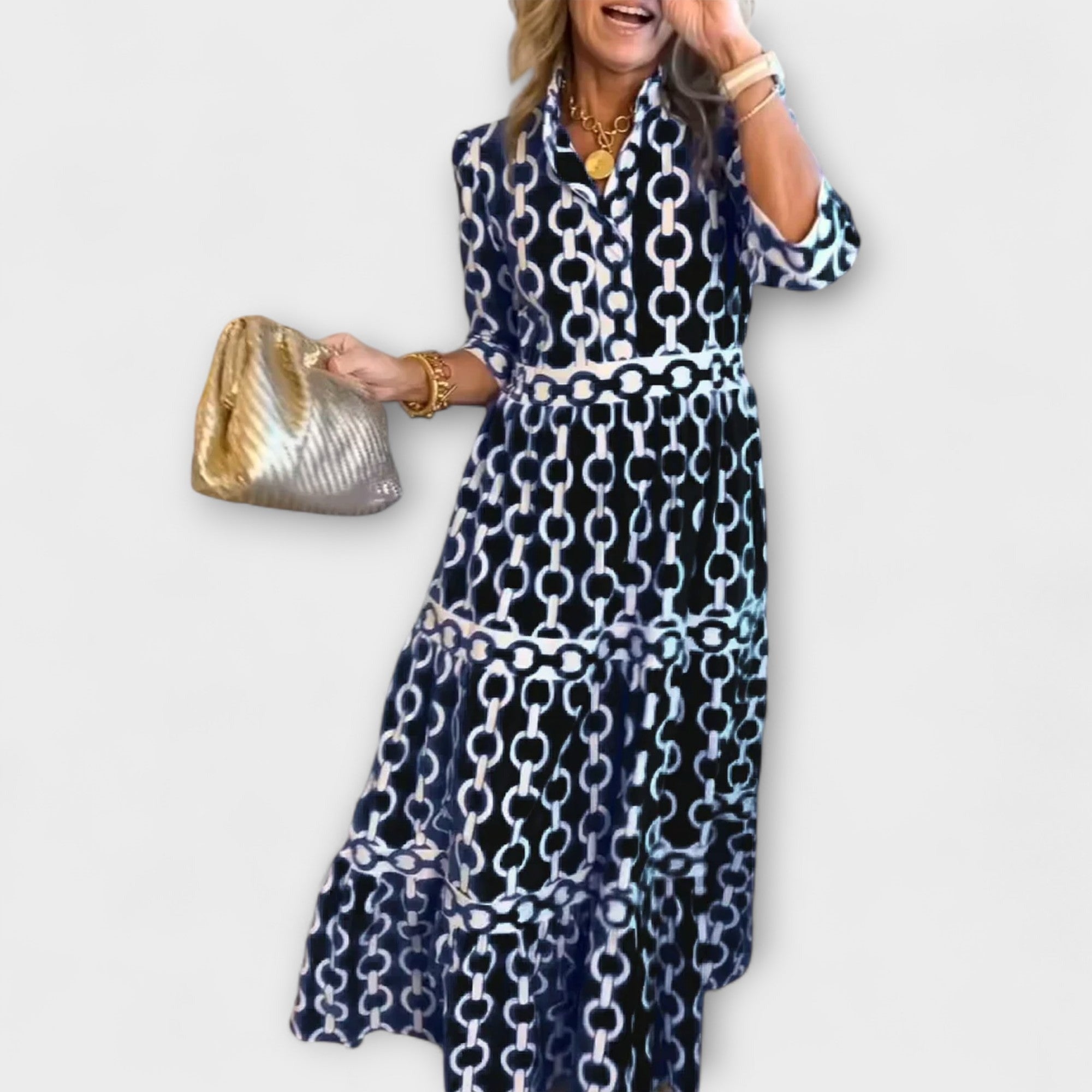 Casual A Line Midi Dress - Black