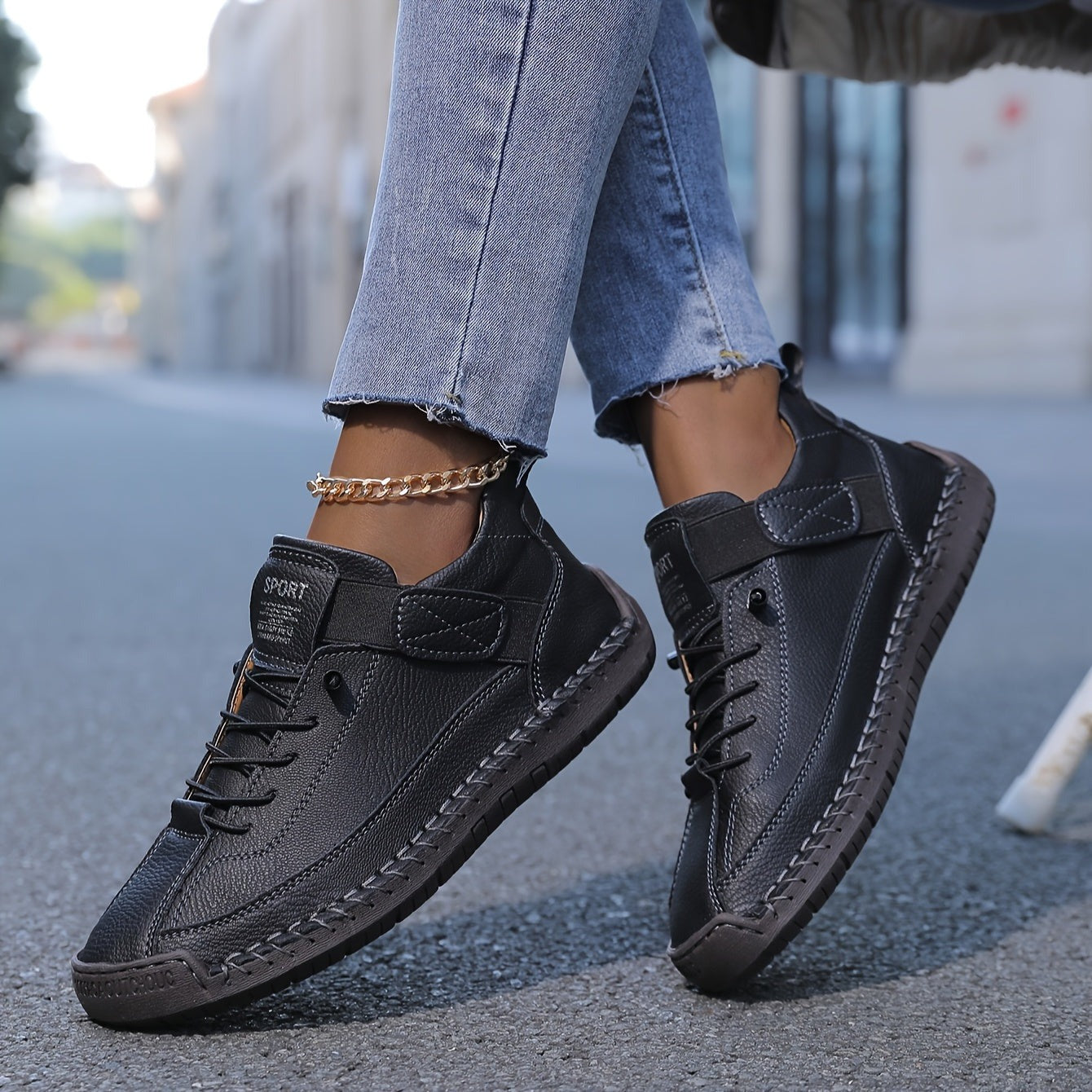 Casual Low Top Sneakers - London Black