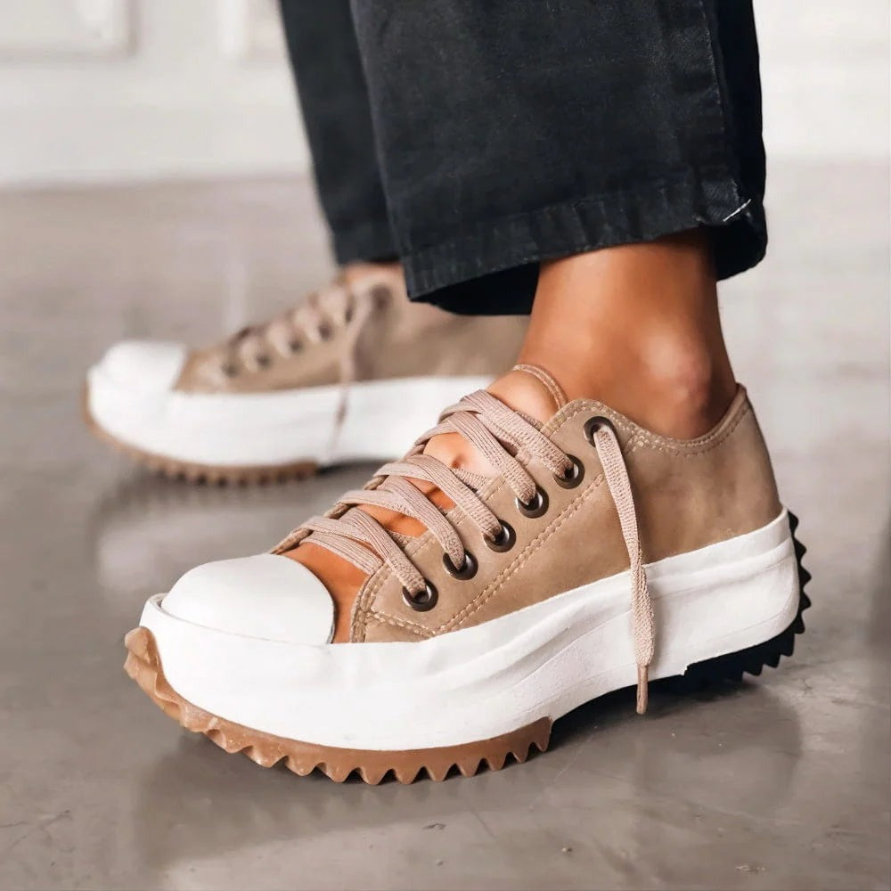 Chunky Platform Sneakers - Beige