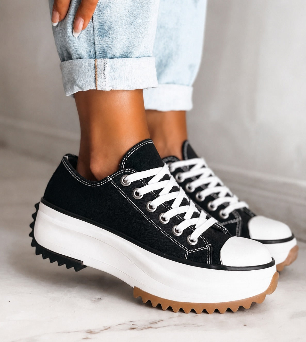 Chunky Platform Sneakers - Black
