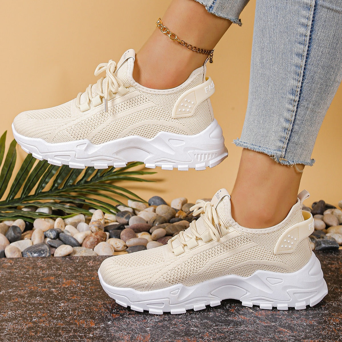 Chunky Platform Sneakers - Khaki