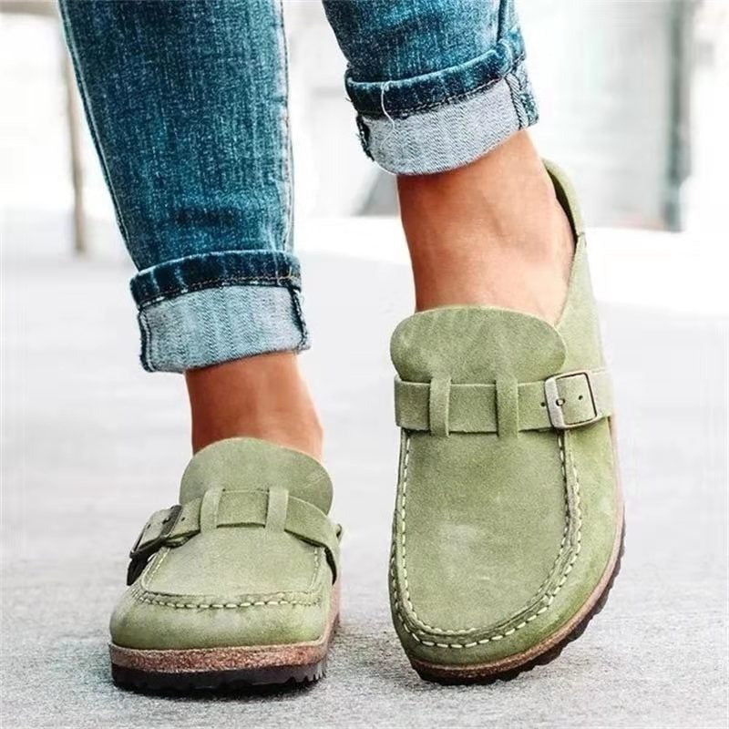 Chunky Suede Loafers - Green
