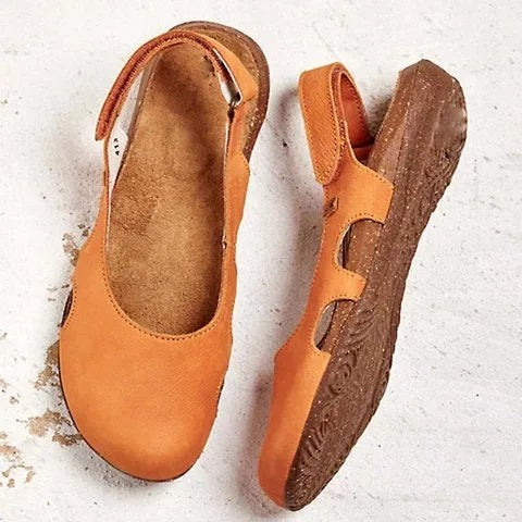 Closed Toe Slingback Sandals - Orange