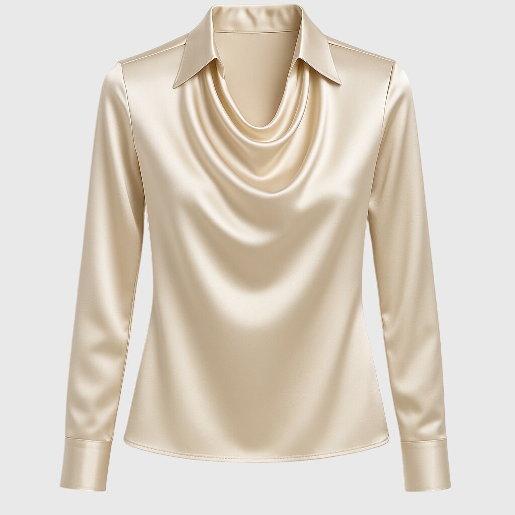 Cowl Neck Long Sleeve Blouse