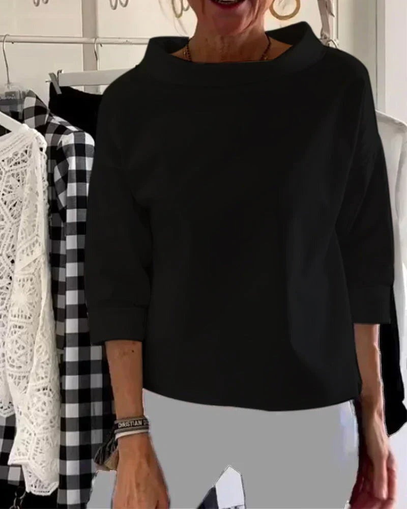 Cowl Neck Top - Black