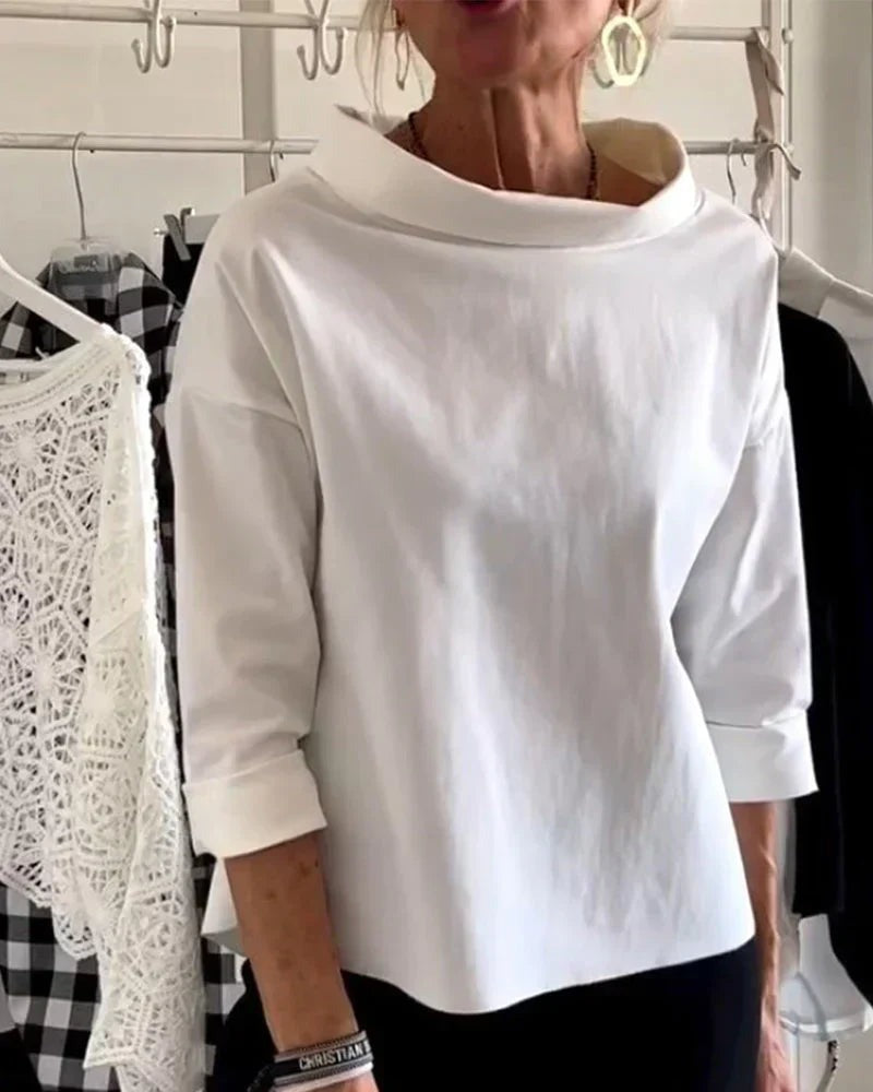 Cowl Neck Top - White