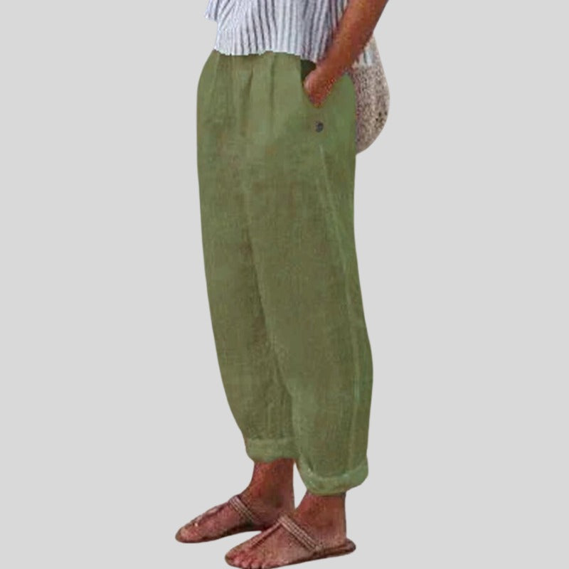 Cropped Tapered Pants - Green