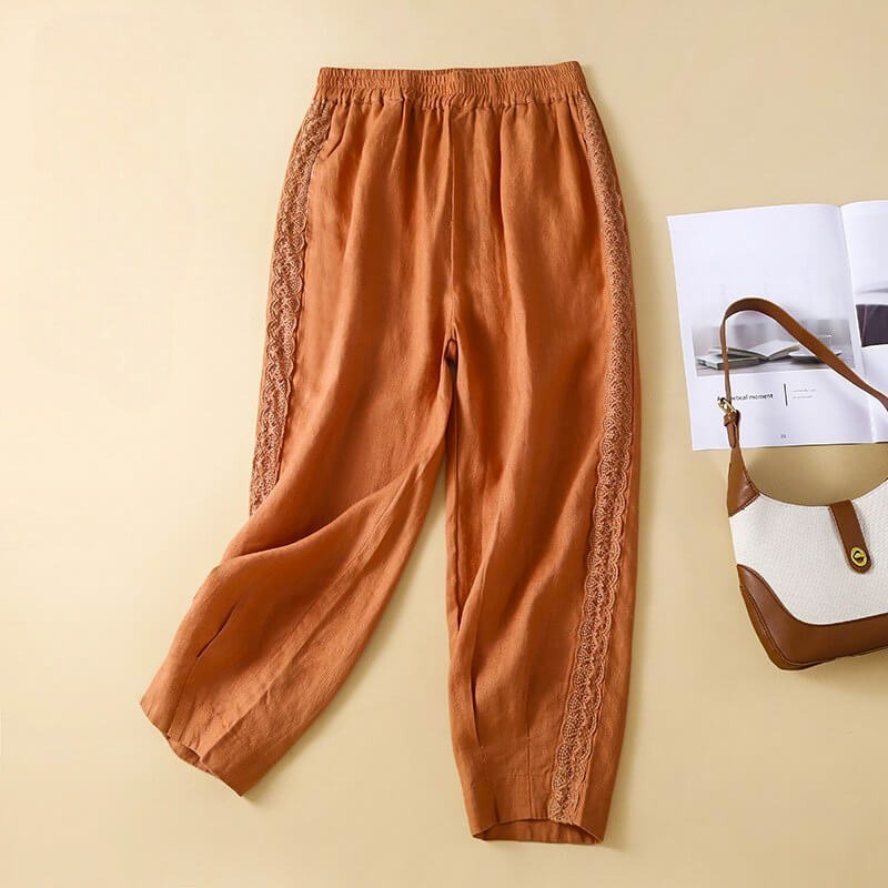 Cropped Tapered Pants - Orange