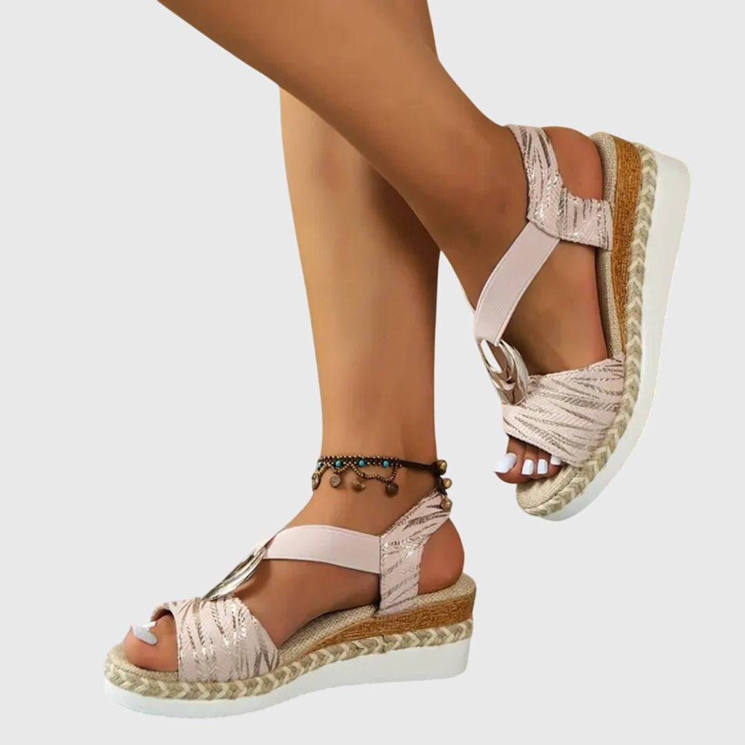 Espadrille Wedge Sandals - Pink 1