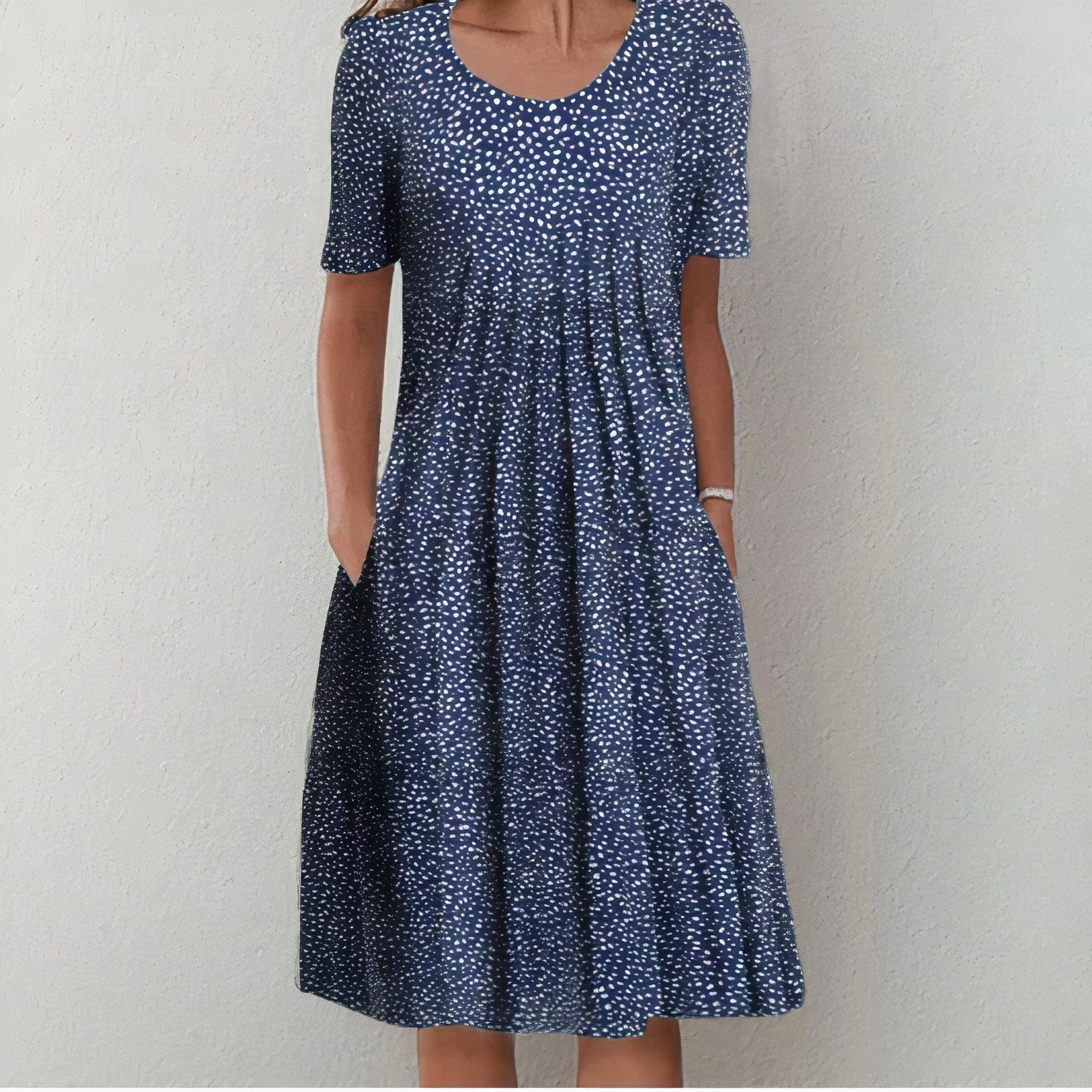 Floral Midi Dress - Dark Blue