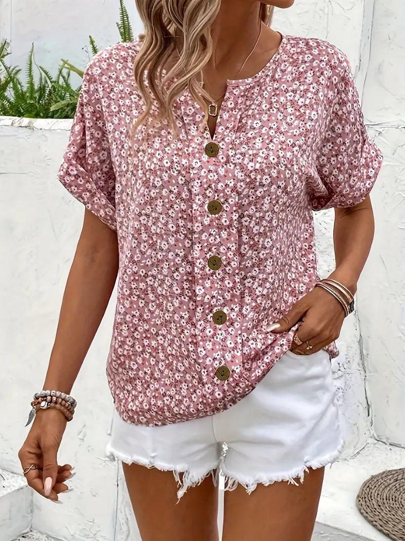 Floral Short Sleeve Blouse