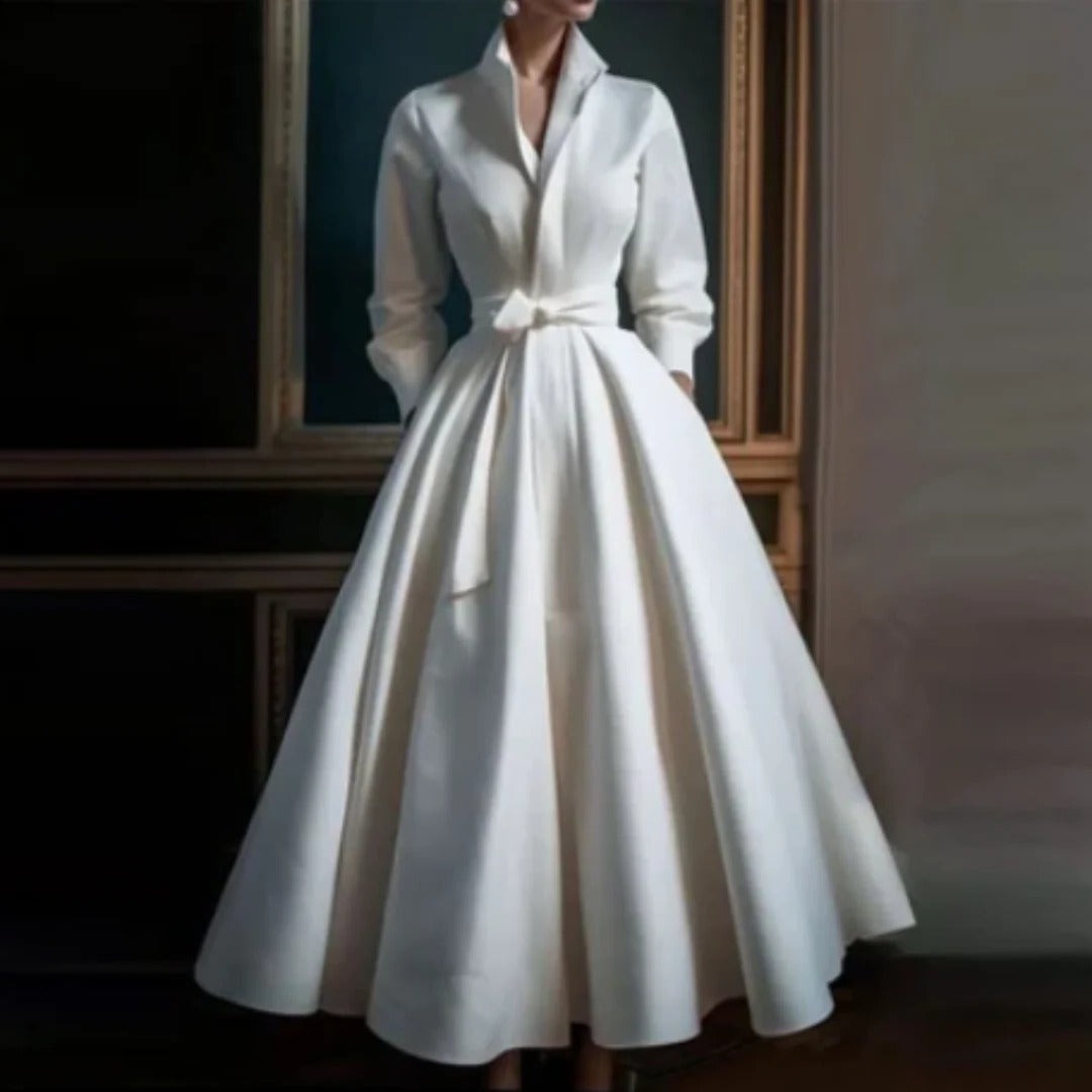 Formal A Line Maxi Dress - White