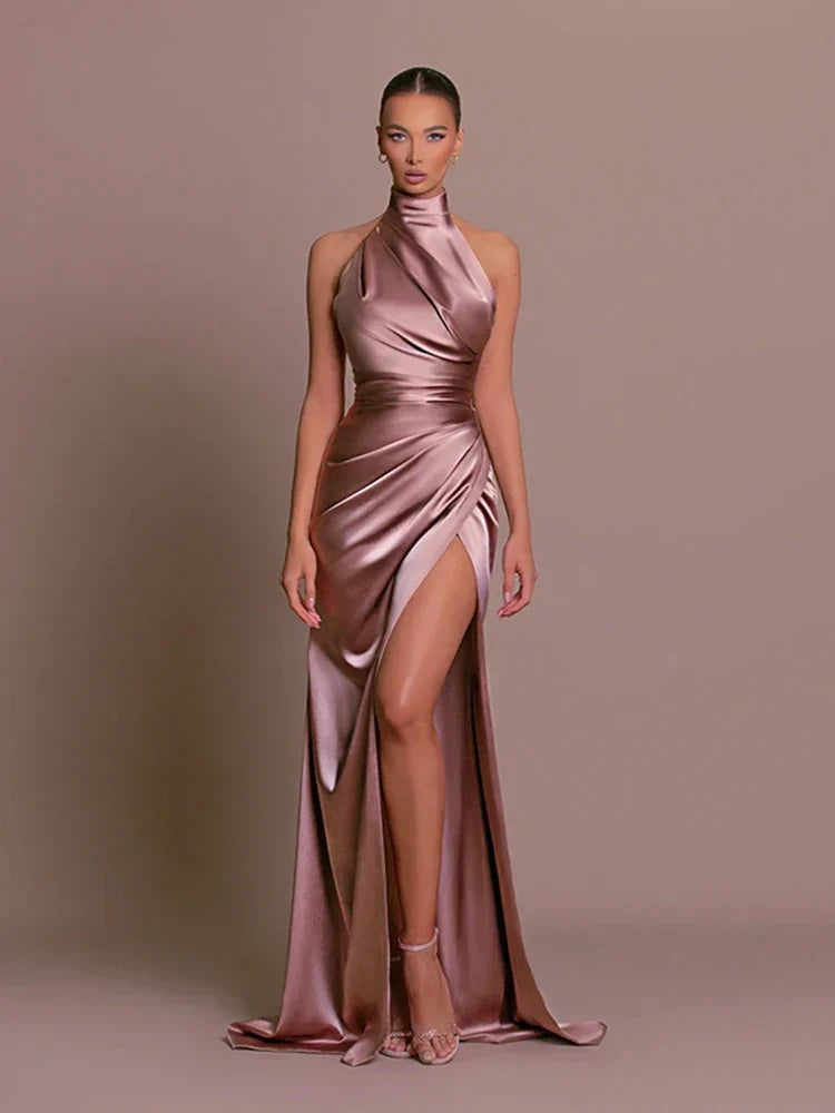 Formal Halter Maxi Dress