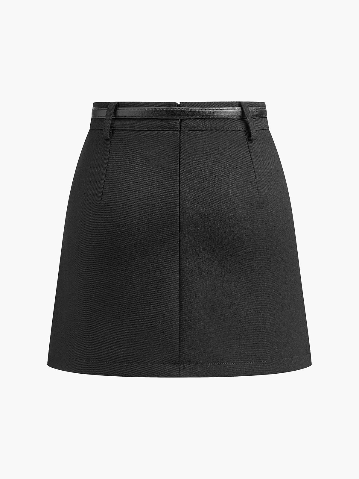 High Waisted A Line Mini Skirt