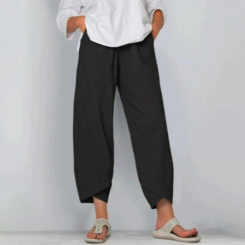 High Waisted Barrel Pants - Black