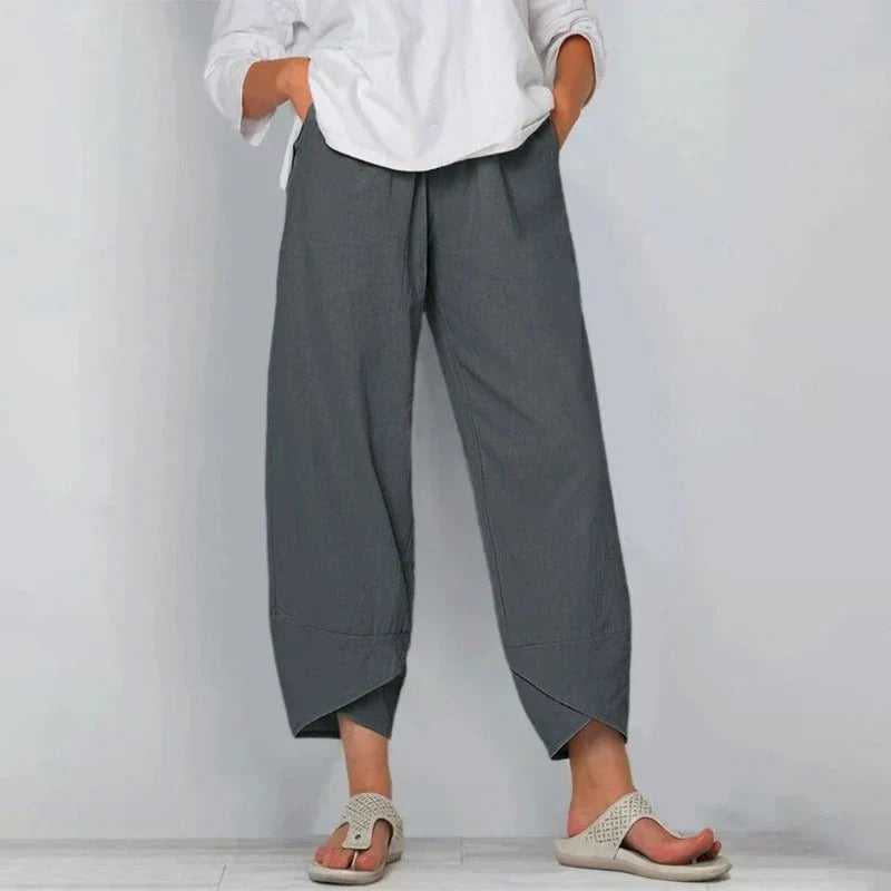 High Waisted Barrel Pants - Grey