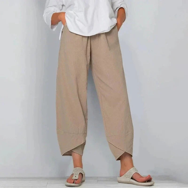 High Waisted Barrel Pants - Khaki