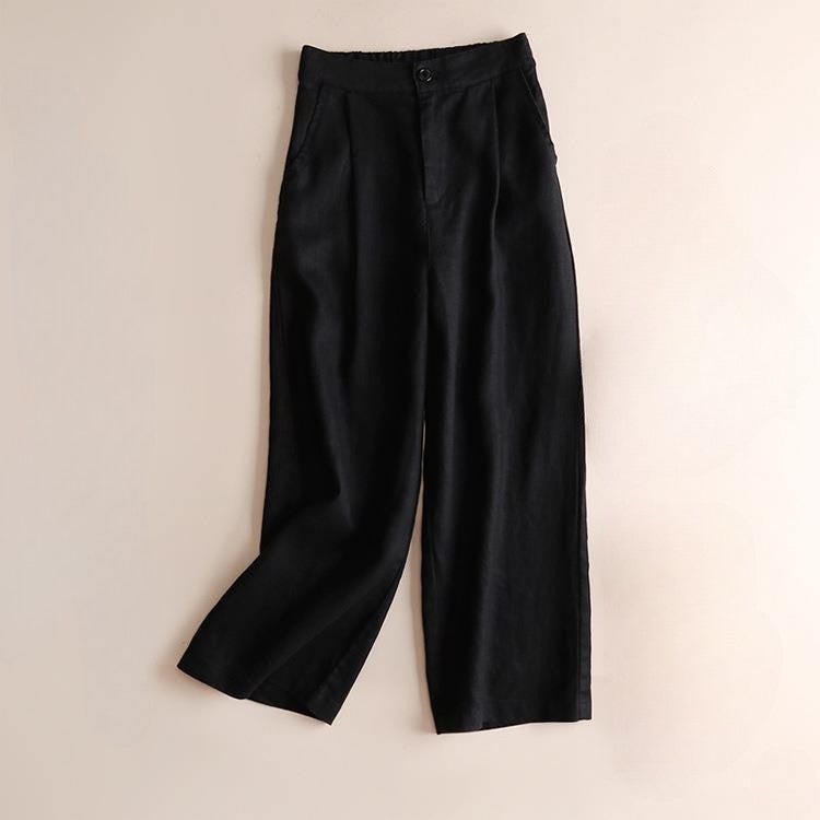 High Waisted Wide Leg Pants - Black