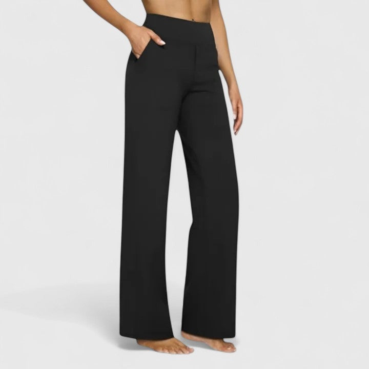 High Waisted Wide Leg Pants - Black