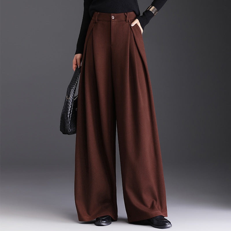High Waisted Wide Leg Pants - Chestnut