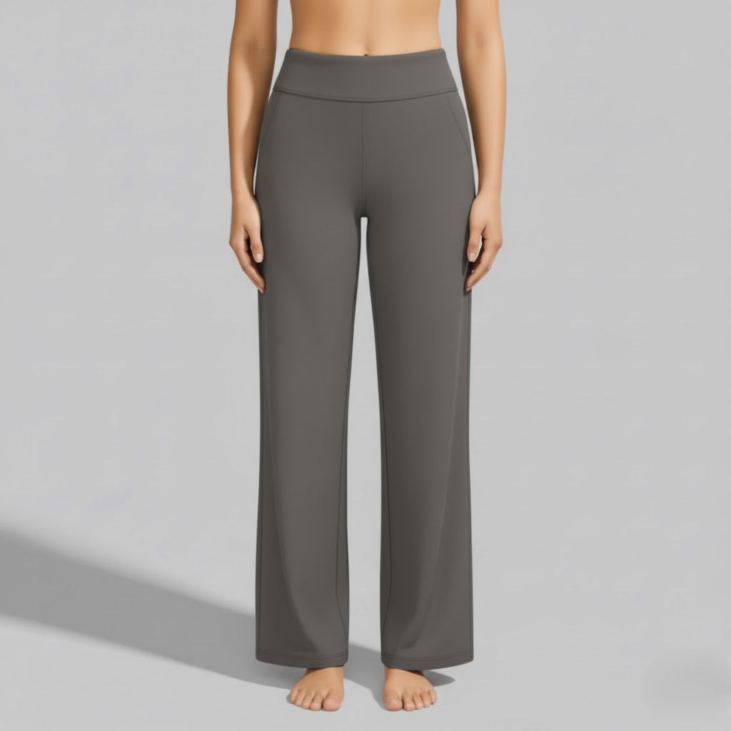 High Waisted Wide Leg Pants - Taupe