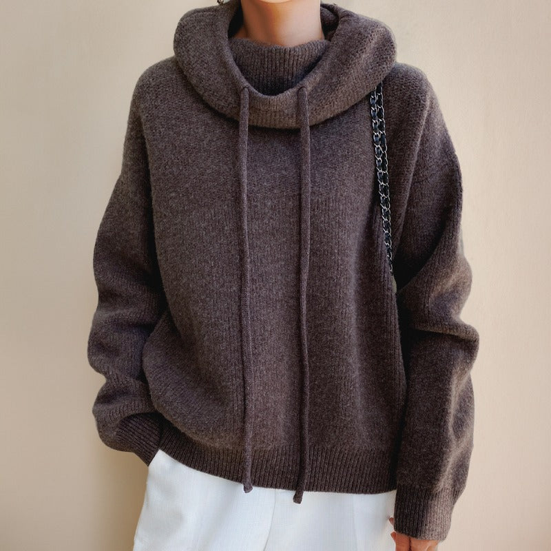 Hooded Knit Sweater - Grey