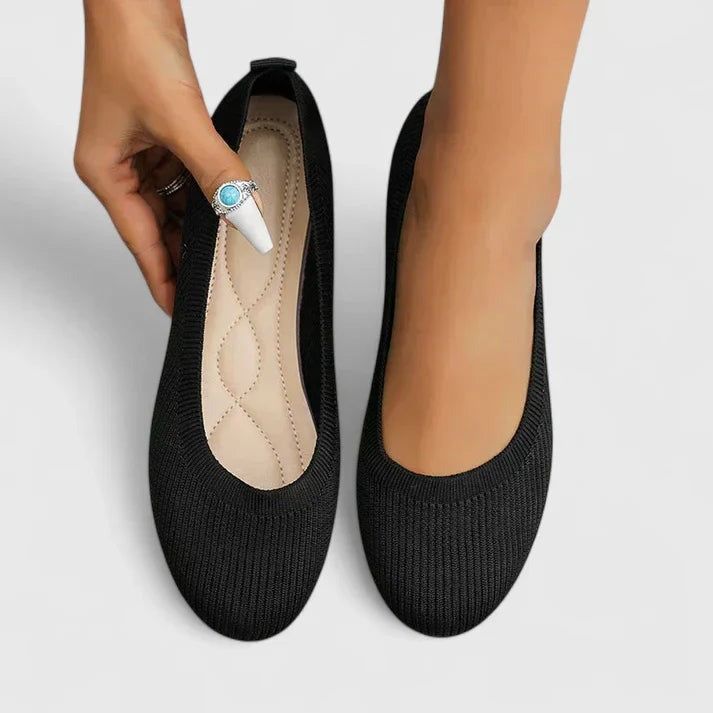 Knit Ballet Flats - Black