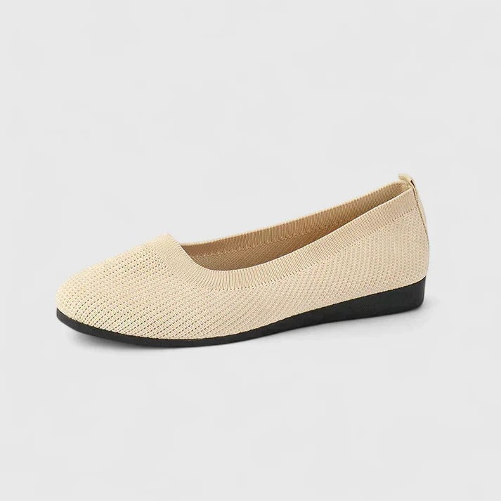 Knit Ballet Flats - Cream