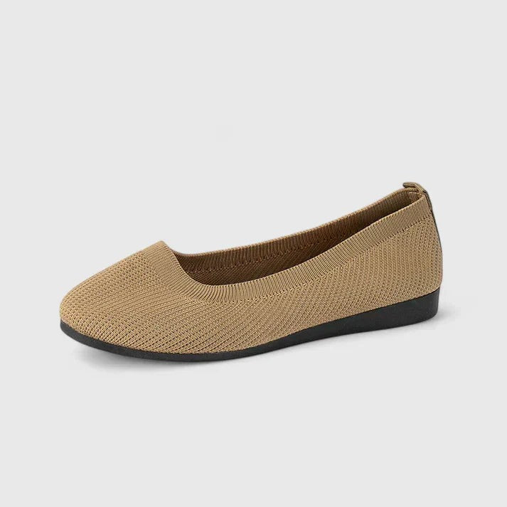 Knit Ballet Flats - Khaki