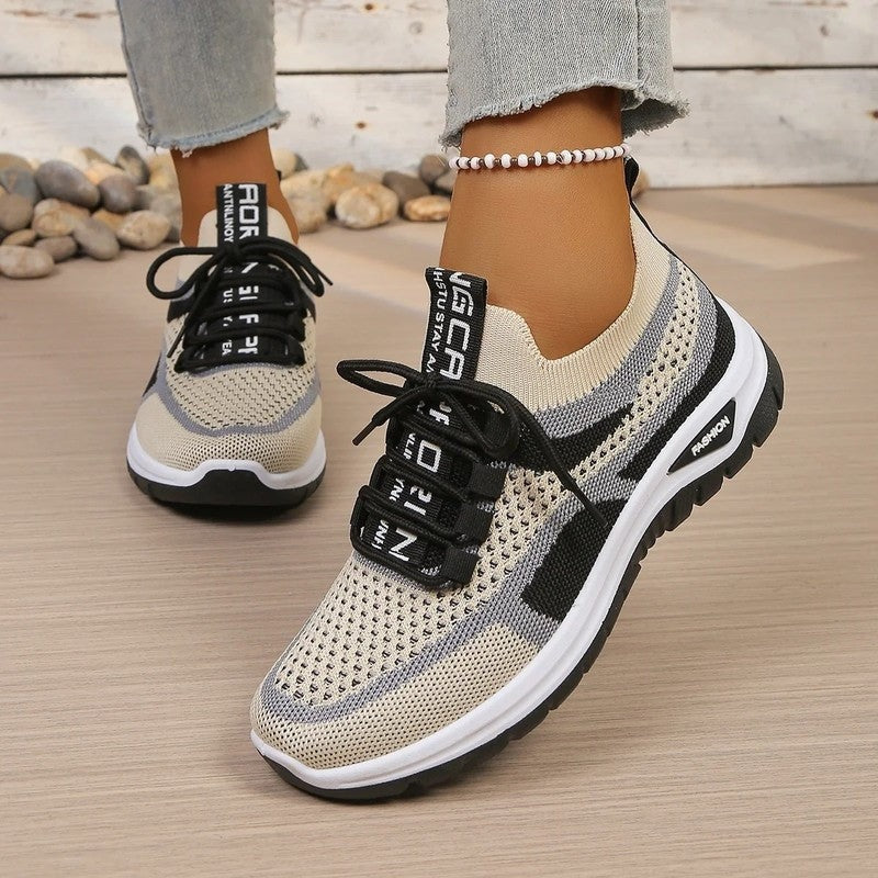 Lightweight Walking Sneakers - Black Khaki