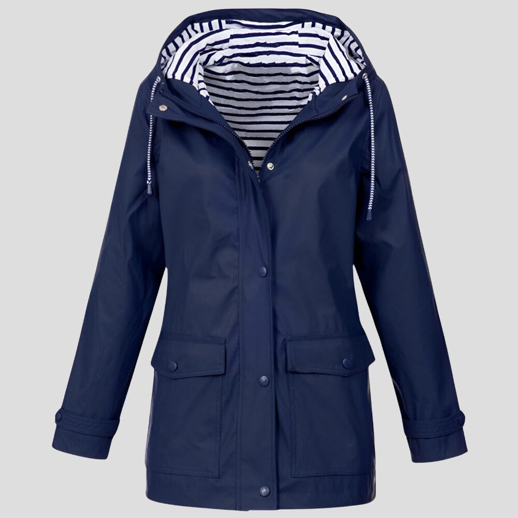 Lightweight Waterproof Rain Jacket - Navy Blue