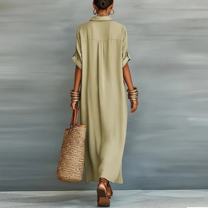 Long Sleeve Maxi Shirt Dress