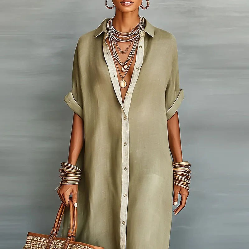 Long Sleeve Maxi Shirt Dress