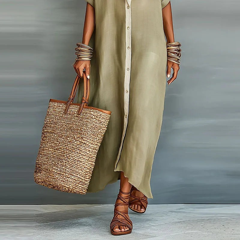 Long Sleeve Maxi Shirt Dress